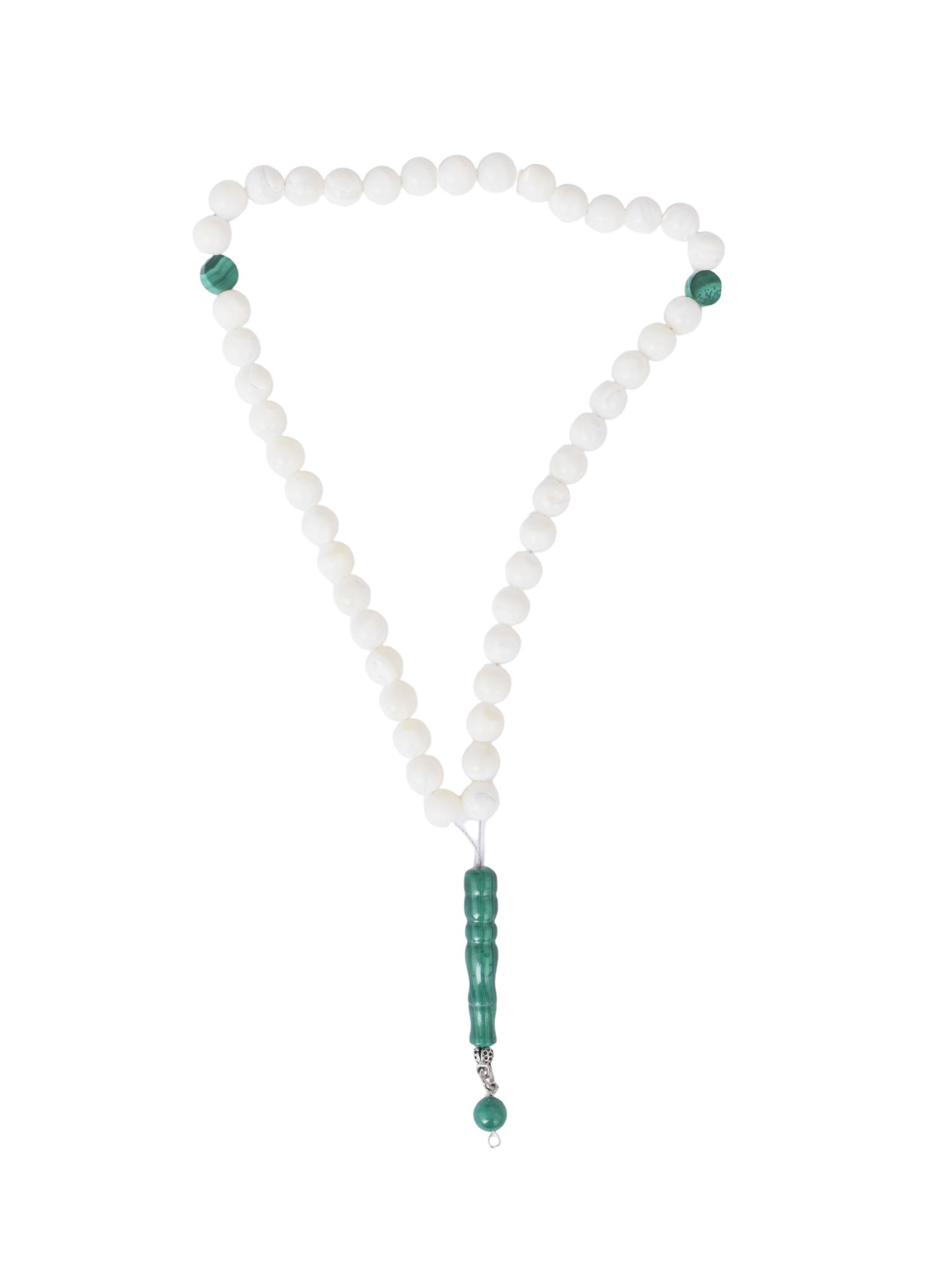 White shell with green malachite dividers