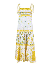 SICILY OFF-WHITE RICHELIEU MIDI DRESS