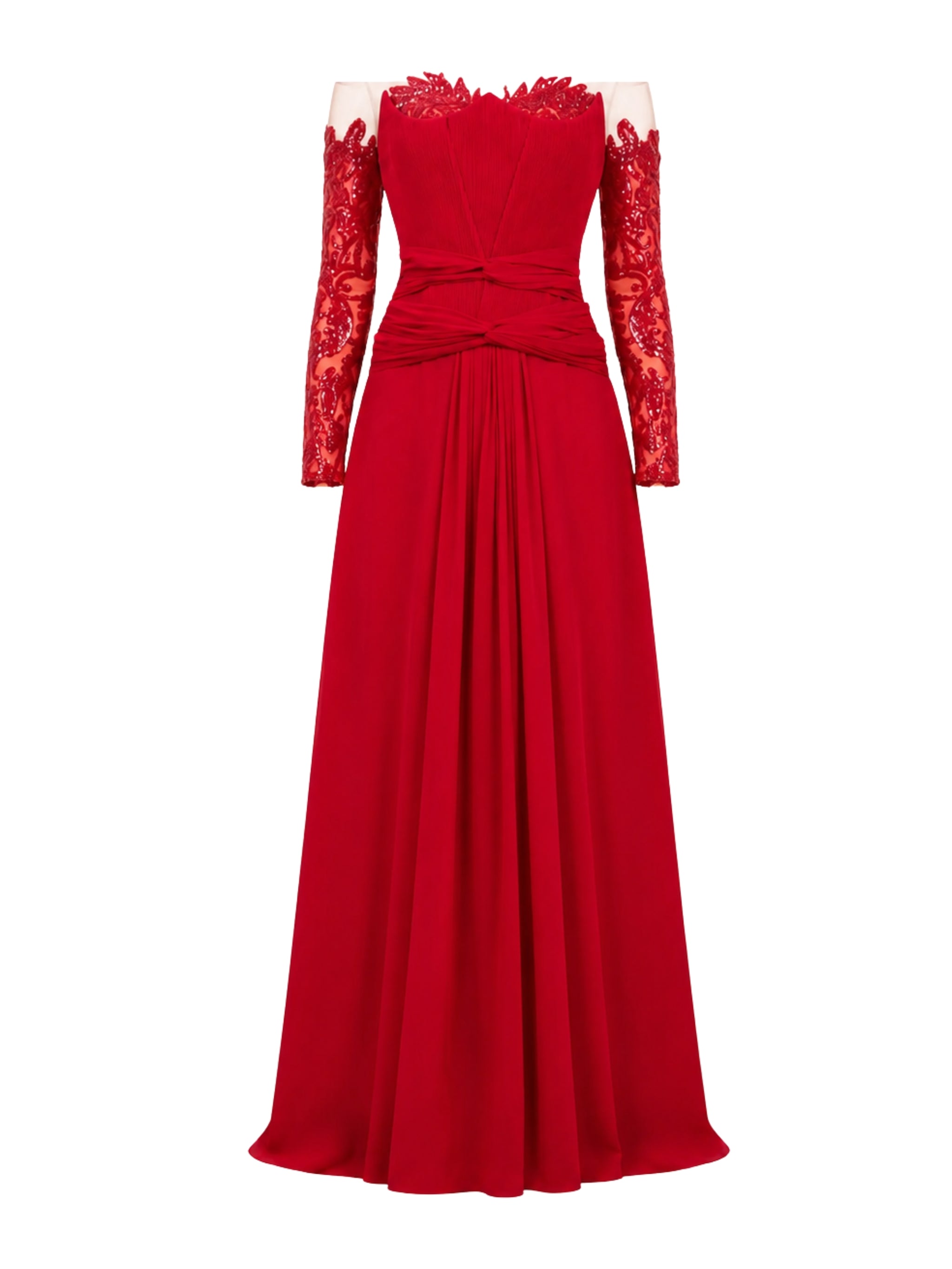 Draped off-shoulder long dress