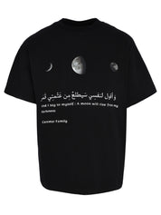 CENMAR BLACK T-SHIRT WITH A FRONT MOON PRINT