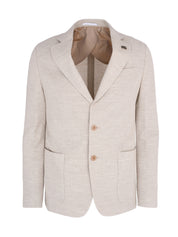 Natural colour classic jacket - 2 buttons notch lapel patch pockets