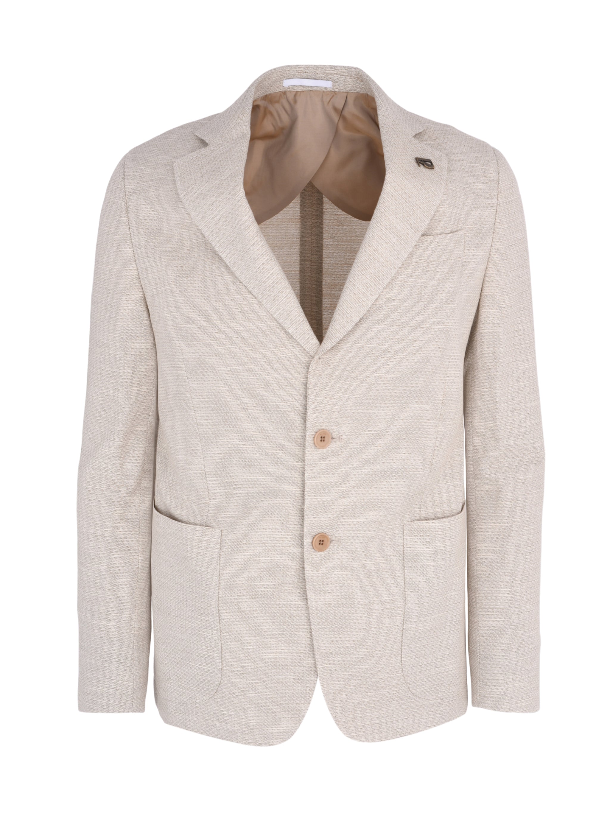 Natural colour classic jacket - 2 buttons notch lapel patch pockets