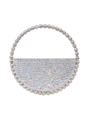 Eternity round stone-encrusted hotfix clutch