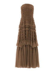 Valentine ruffle strapless gown