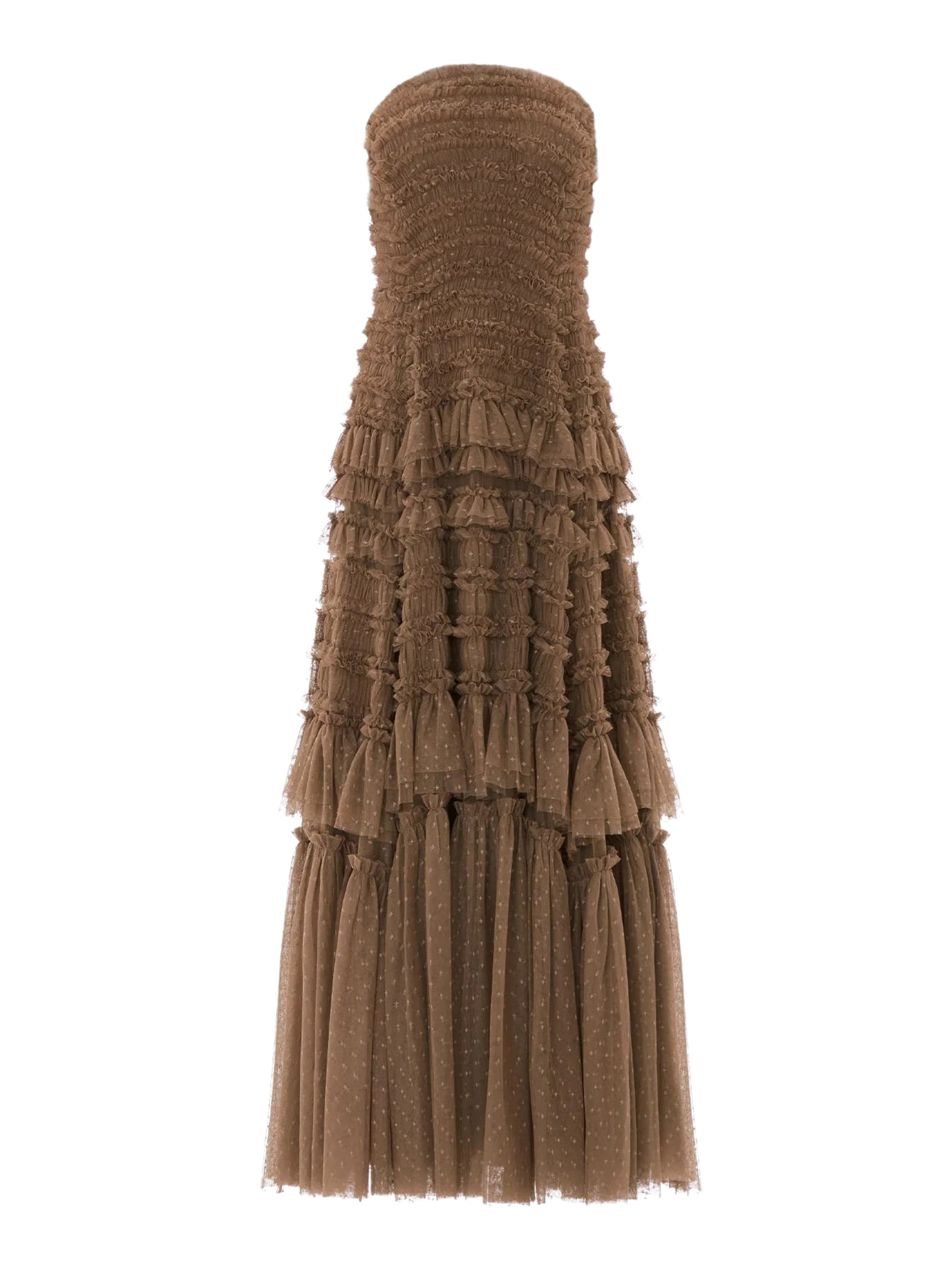 Valentine ruffle strapless gown