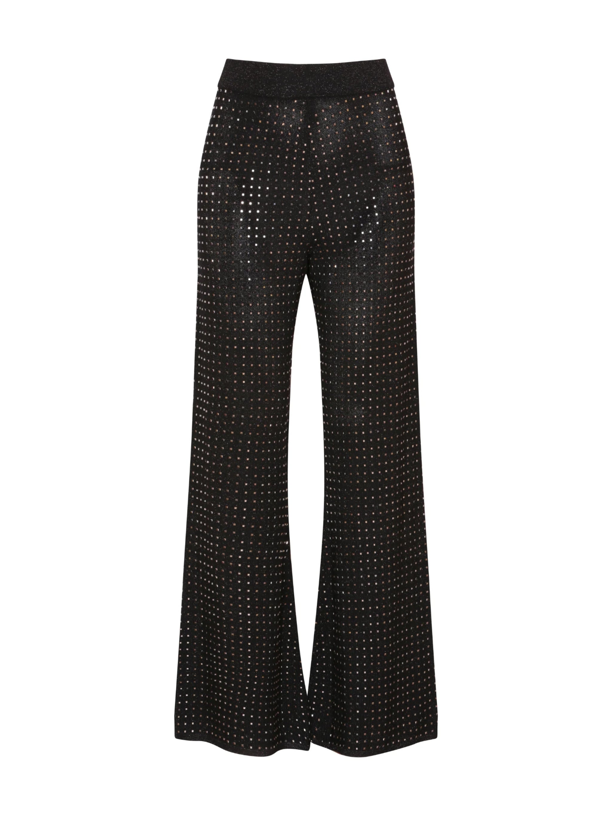 PANTS WITH ALL OVER CRYSTAL DETAILS IN BLACK
