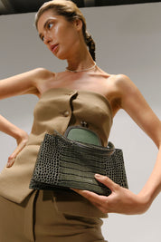 MAJJ  Olive Croc Embossed