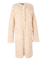 BICOLOR TWEED MIDI TOPCOAT WITH POCKETS