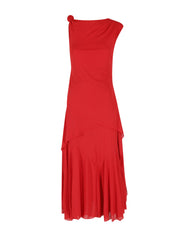 Marl mesh draped knot detailing long dress