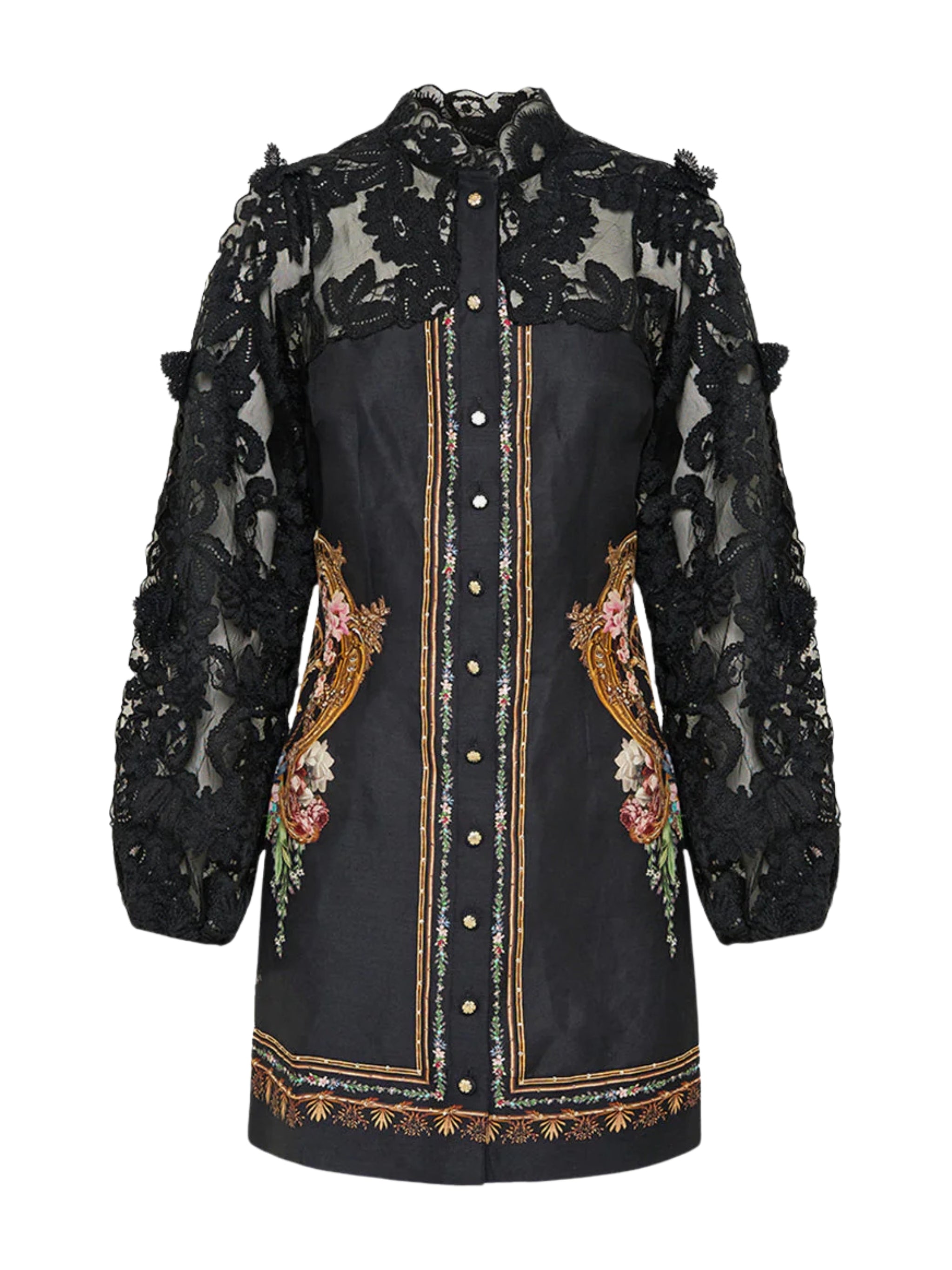 LACE SLEEVE MINI DRESS