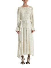 ECRU PATTERNED LONG DRESS