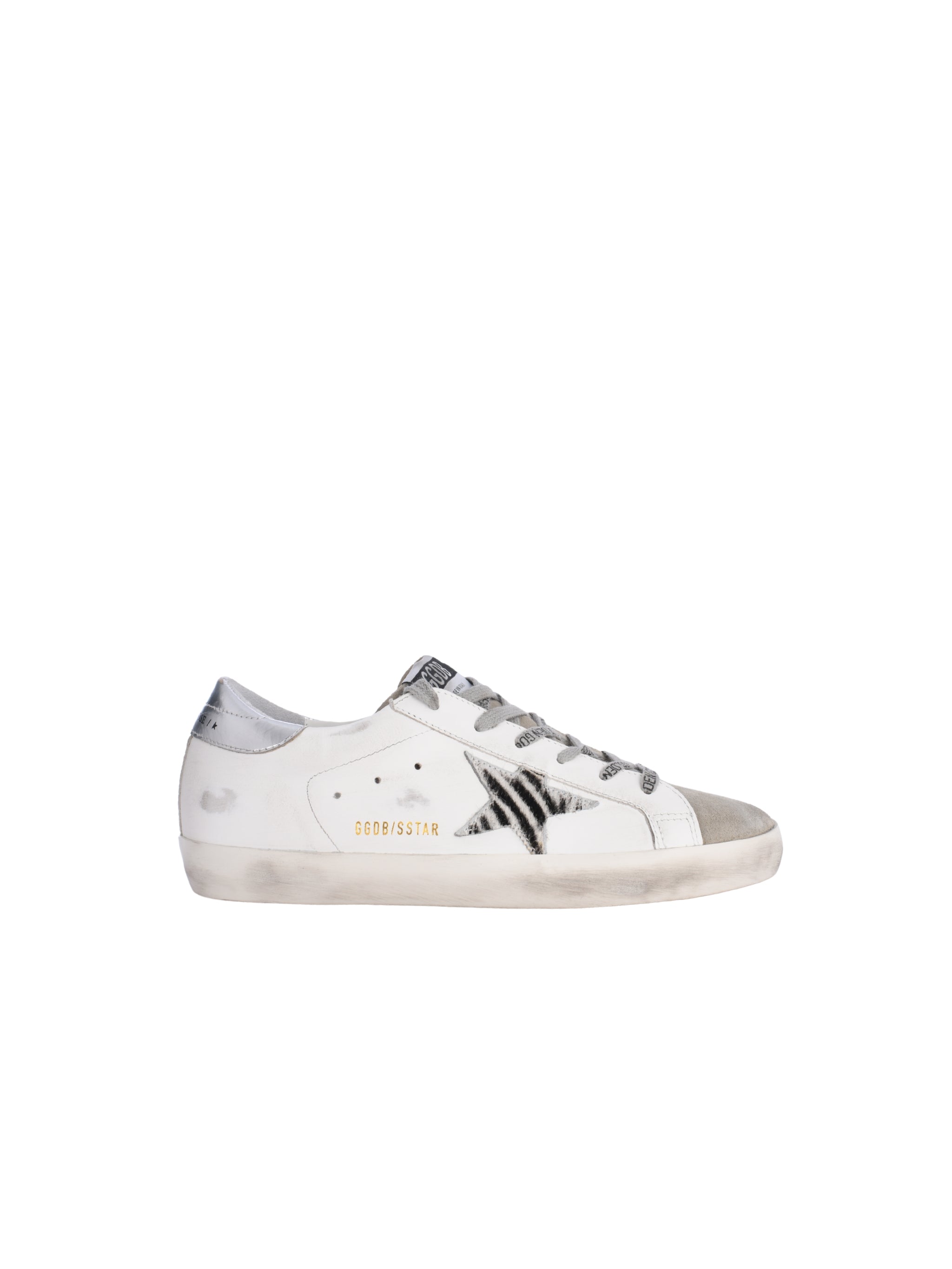SUPER-STAR LEATHER UPPER SUEDE TOE ZEBRA HORSY STAR LAMINATED HEEL
