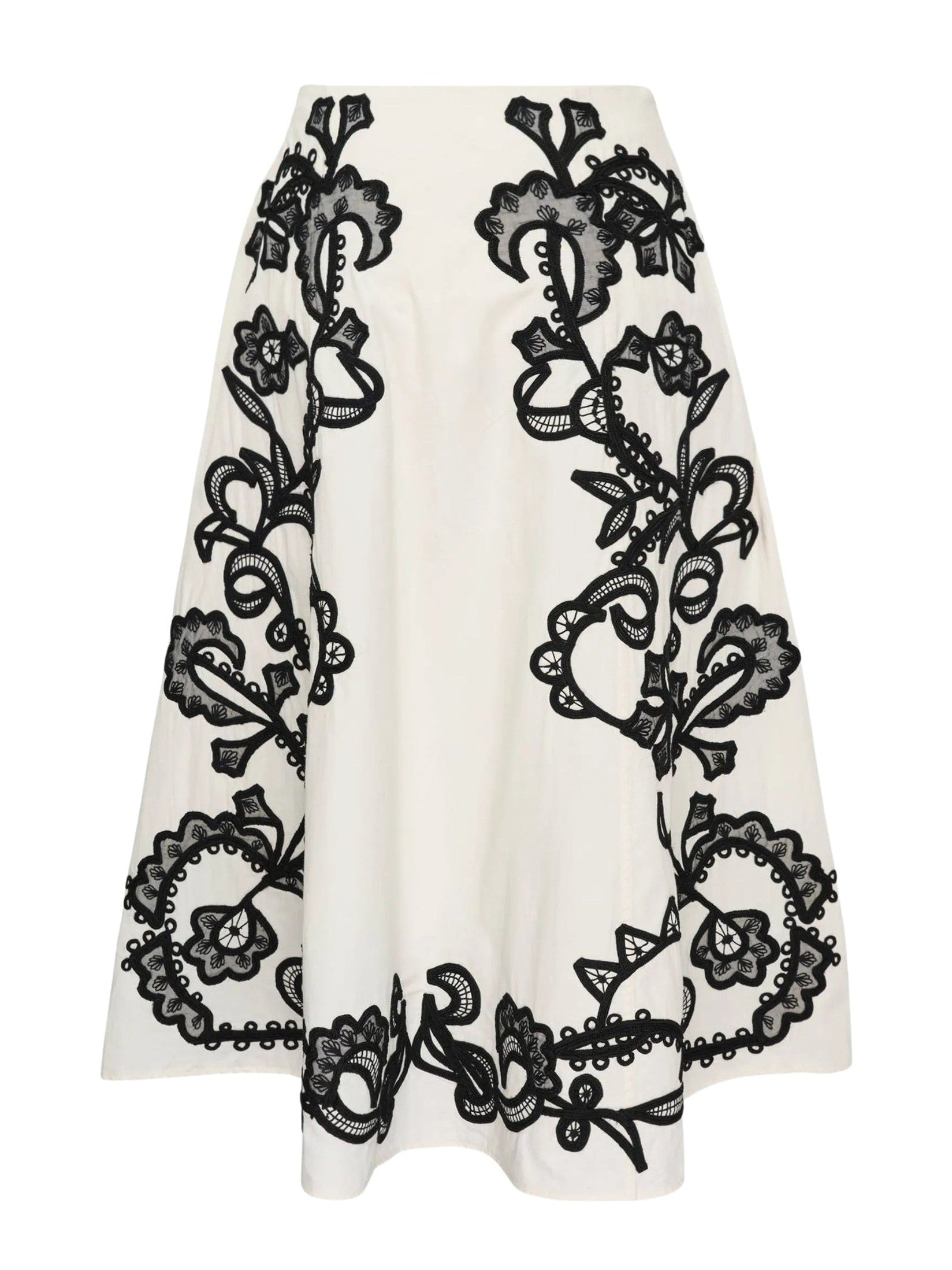 Ruby a-line emb midi skirt