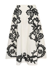Ruby a-line emb midi skirt