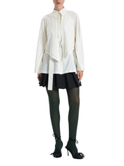 CREAM BELTED SHORT BLOUSE