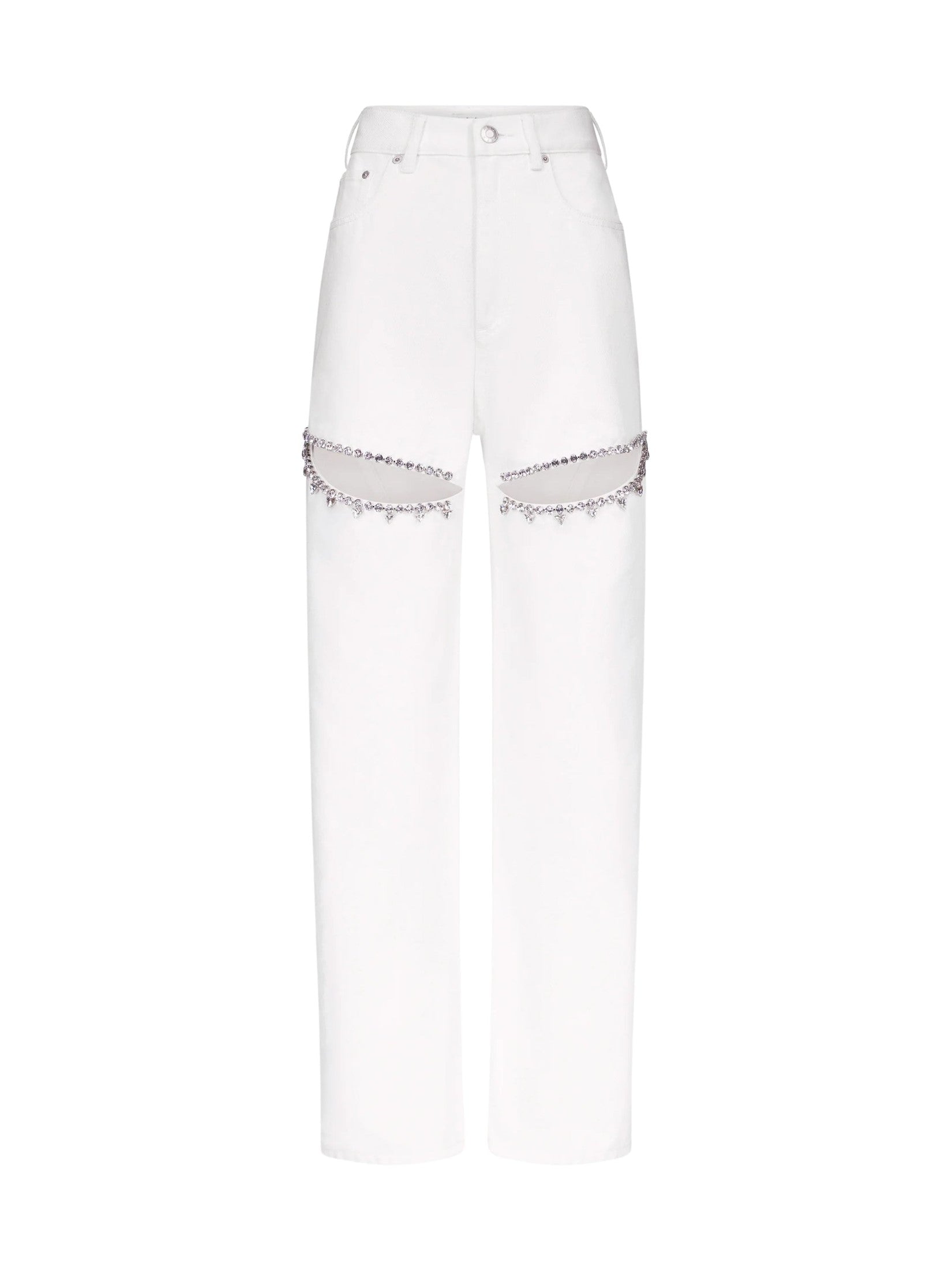 Crystal slit jean