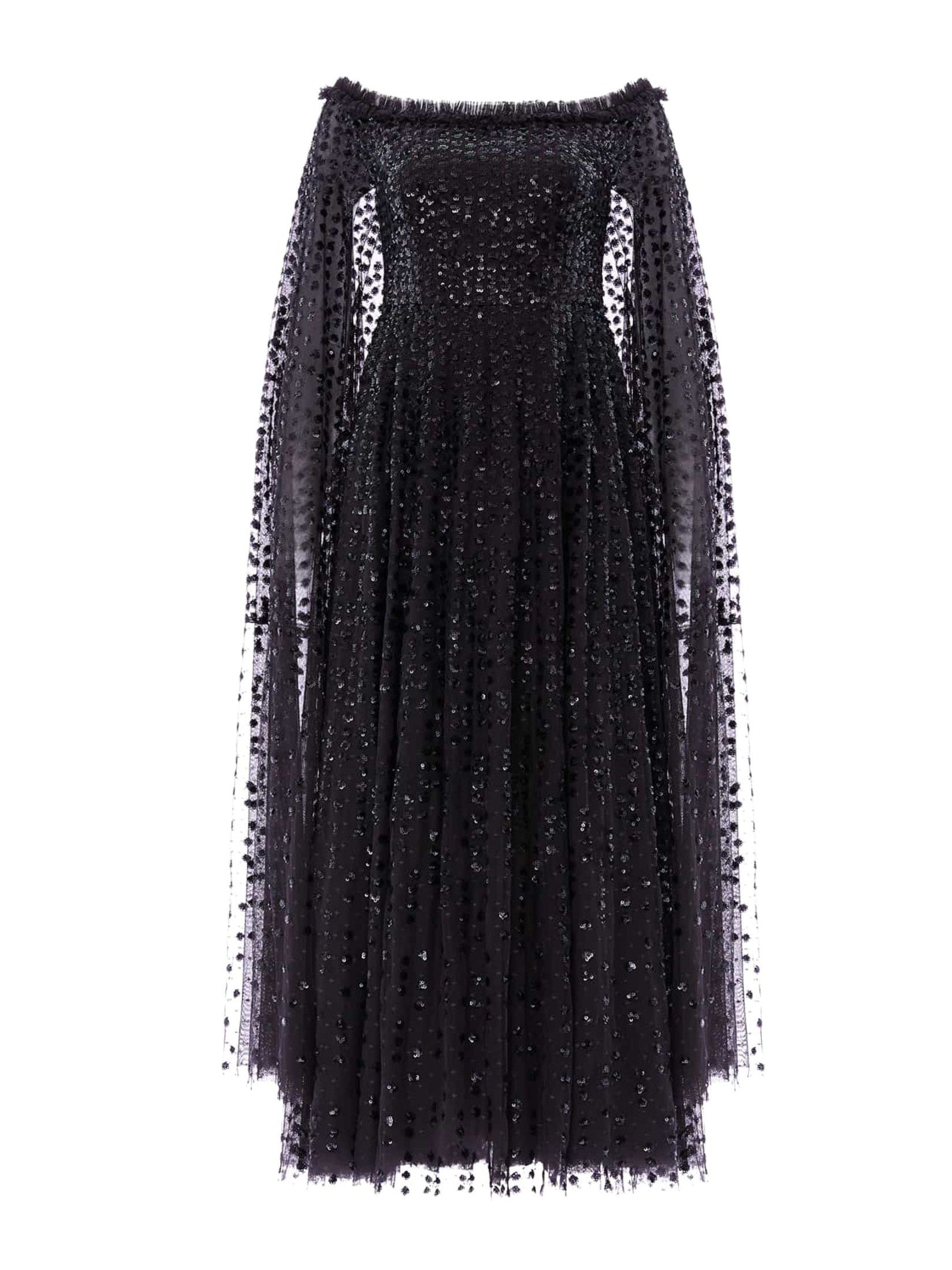 Raindrop cape ankle gown