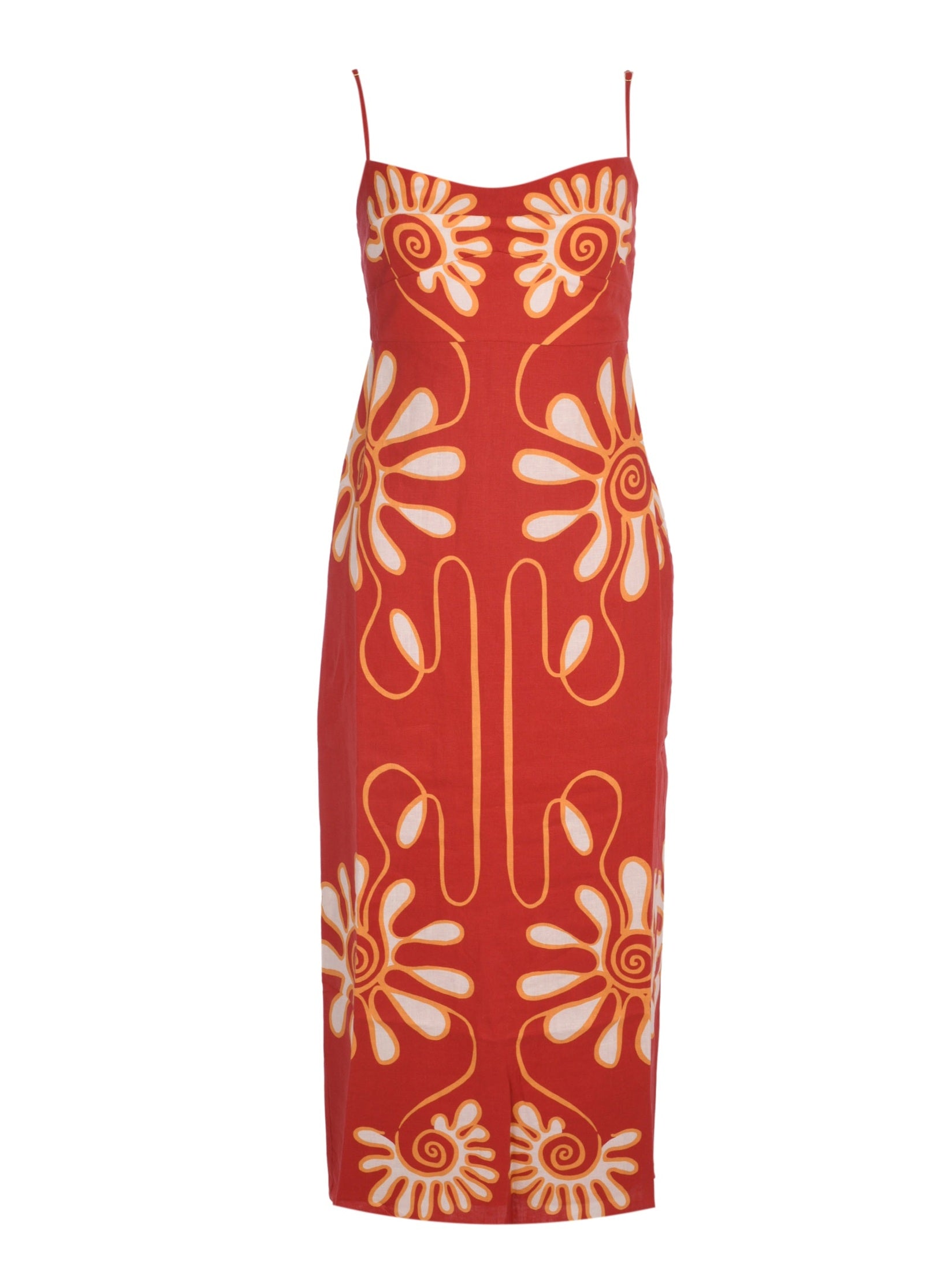 Fitted bodice long dress with relaxed skirt