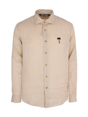 Tree logo linen regular shirt