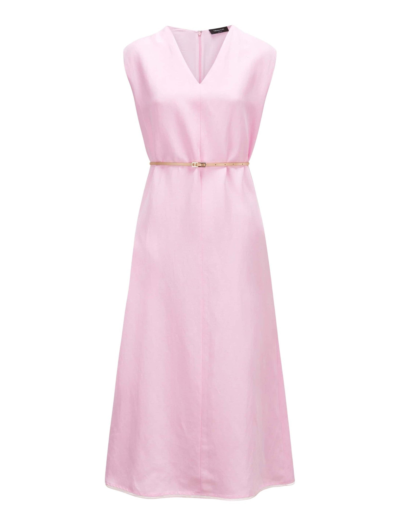 Fluid dress in linen and viscose
