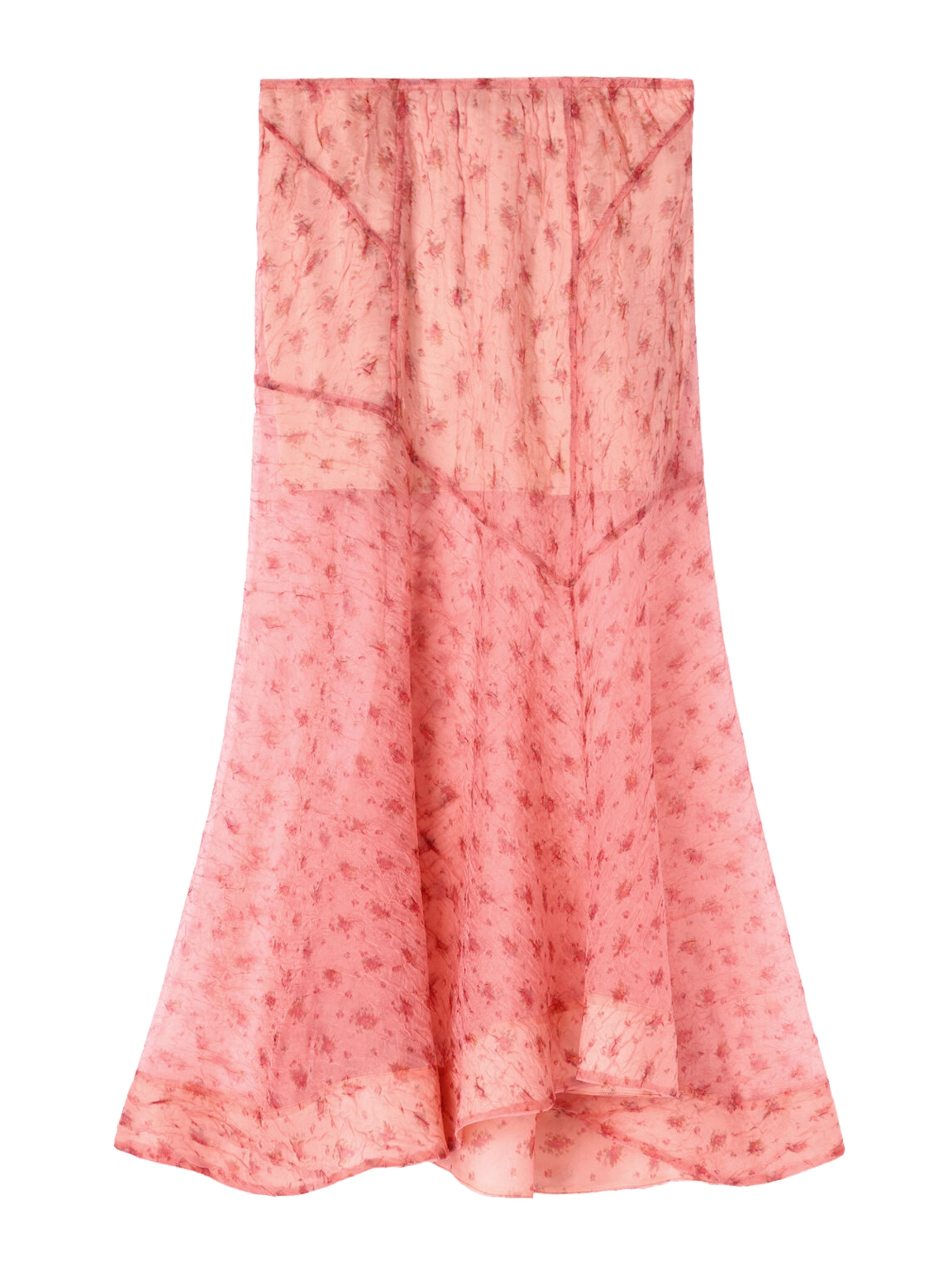 Shibori organza fluid skirt