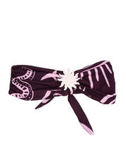 Strapless bikini top with front sun hardware detail
