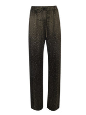 KHAKI GLITTER PALAZZO TROUSERS