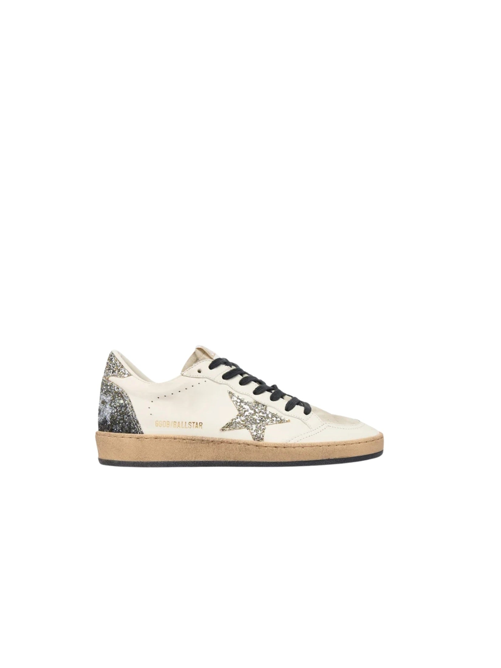 Ballstar leather upper suede tongue glitter star spur and heel