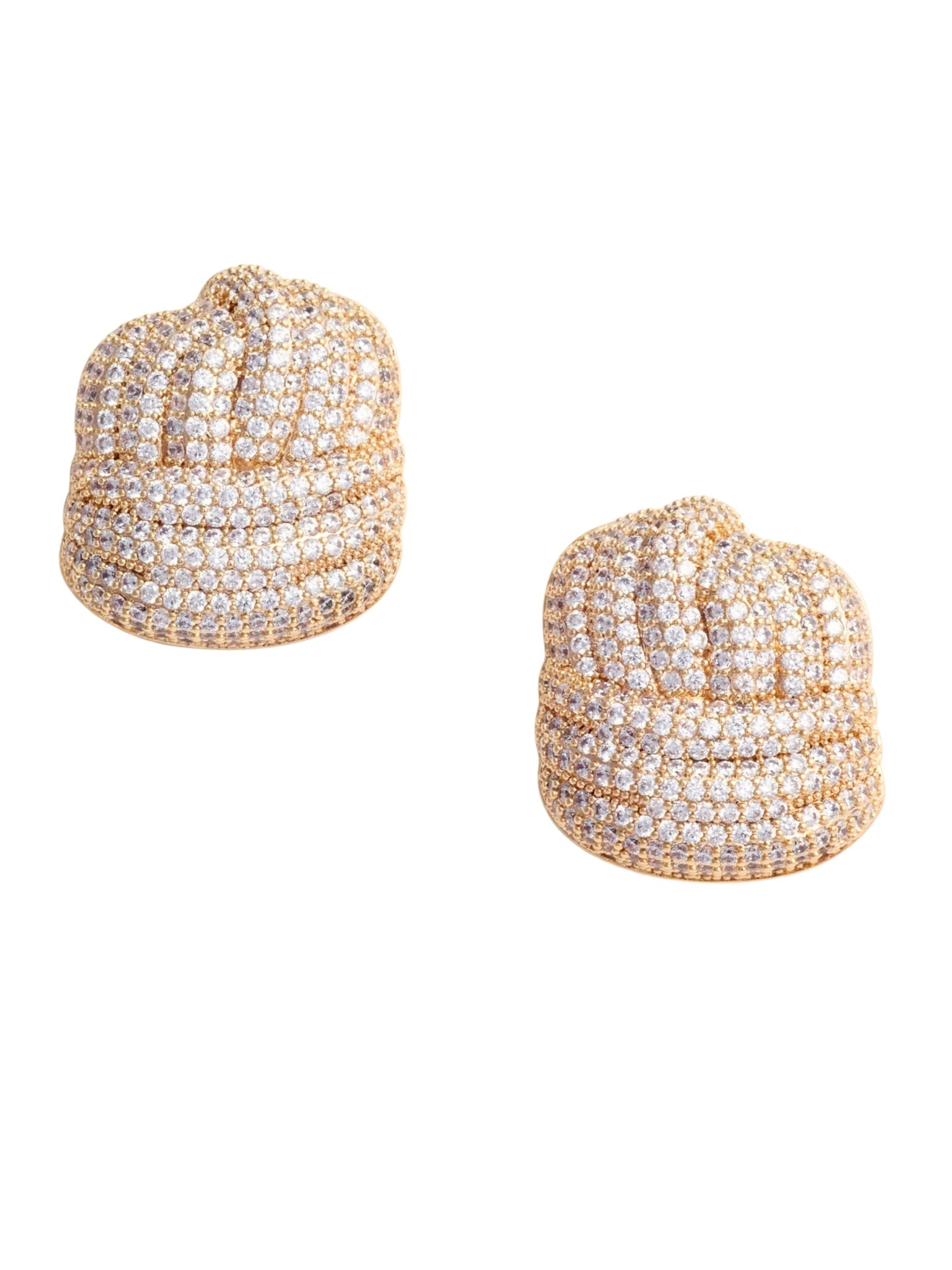 Gold crystal knot earrings