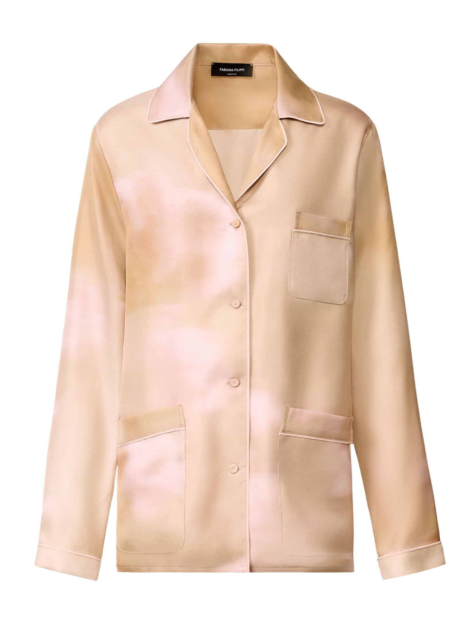 Flower Printed Silk Twill Shirt