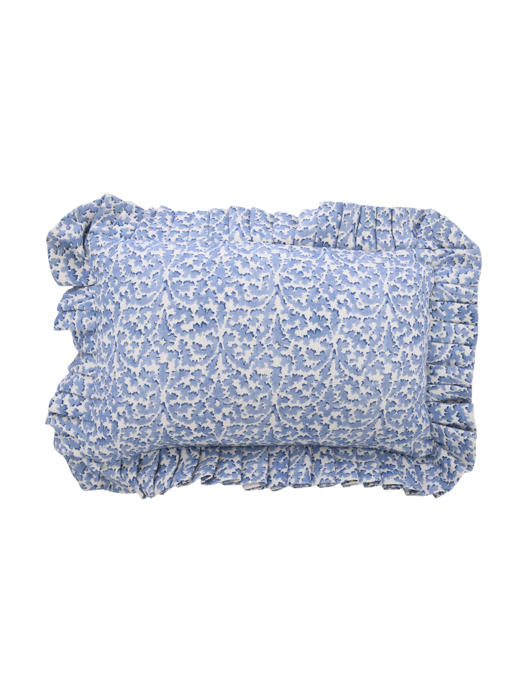 RUFFLED CUSHION BAGATELLE BLUE