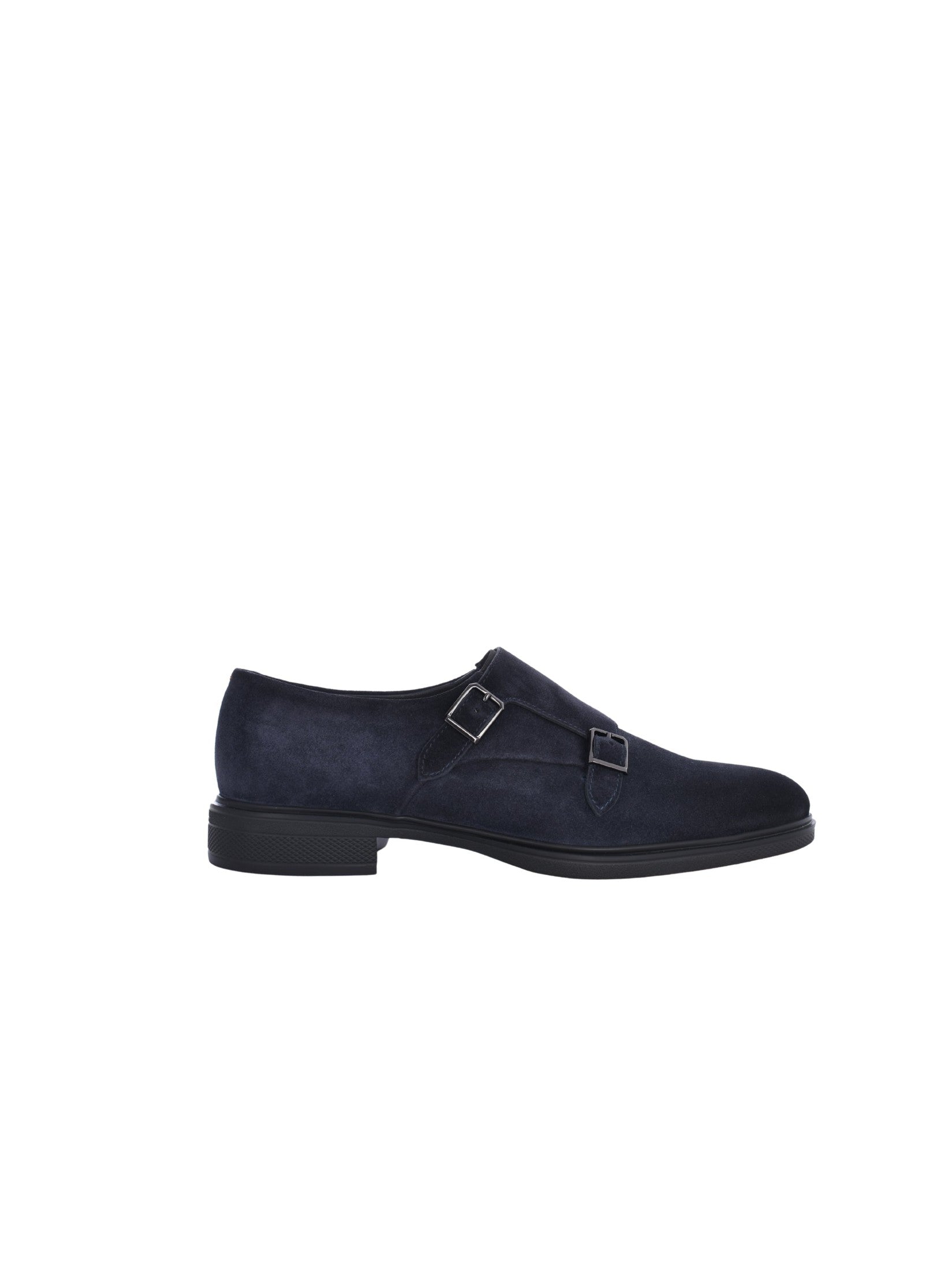 Men's blue suede monk shoes