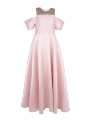 Hand Embroiderd Chest Short Sleeves Off Shoulder Dress Ballroom Baloon Dress