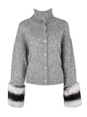 The button down cuff cardigan in ink