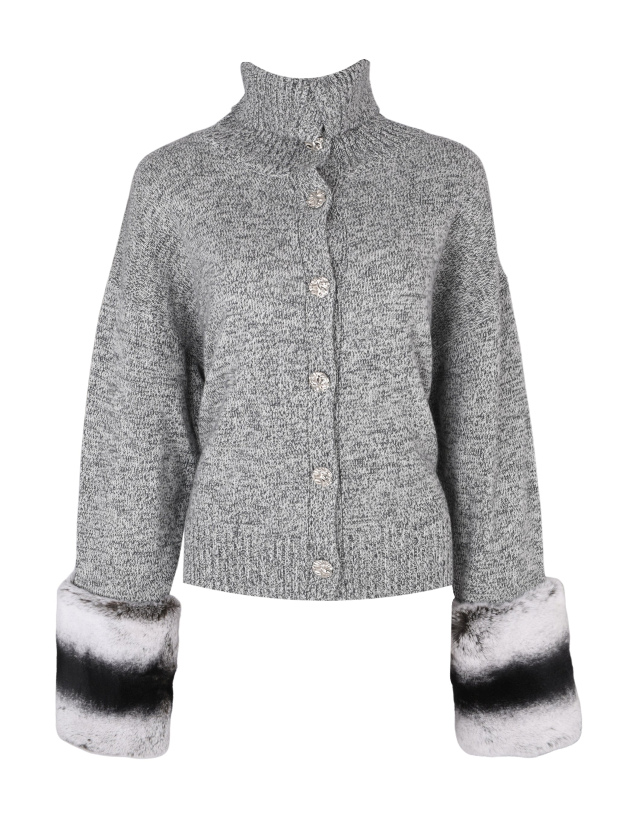 The button down cuff cardigan in ink