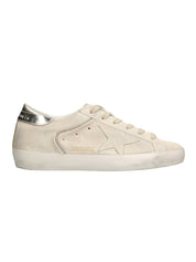 Super star suede upper toe and tongue laminated leather heel suede star
