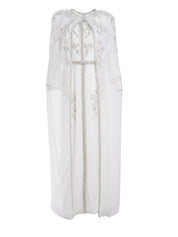 2-Piece Modern Moroccan Kaftan Set with Luxe Sequins & Feather Detailing - Separate Belt