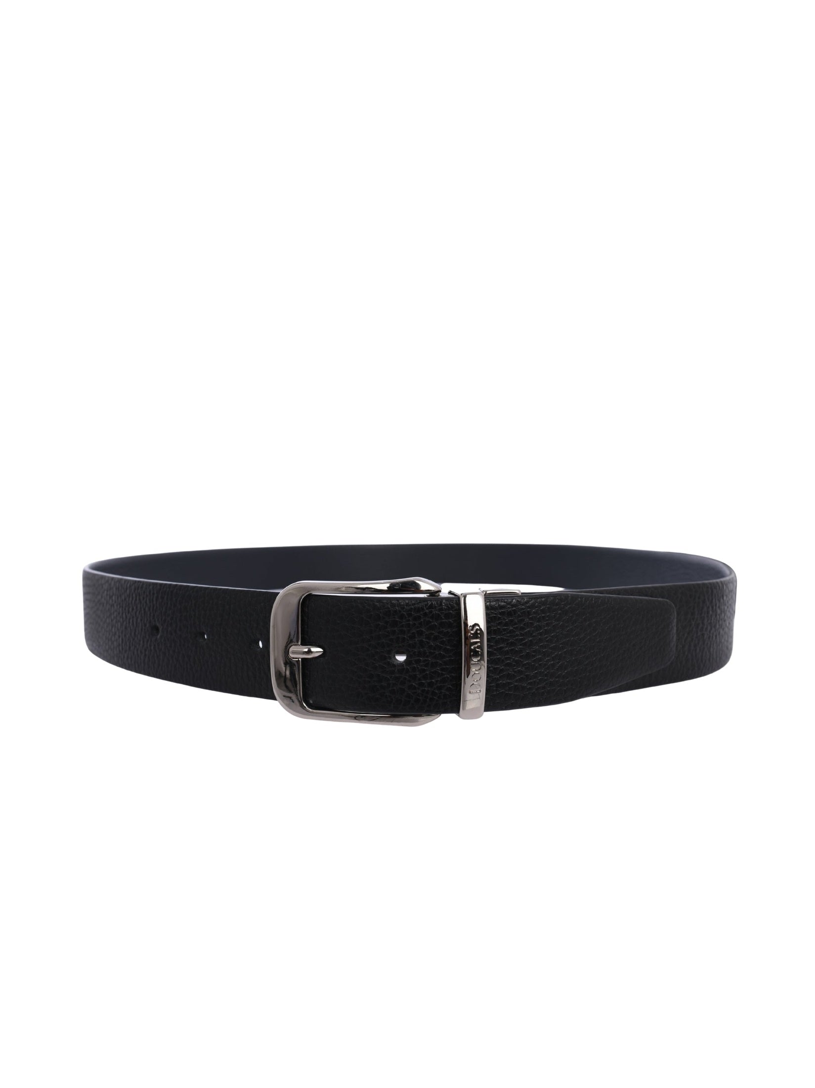 Cintura da 35 double senza cuciture katay nero+nikel lucido