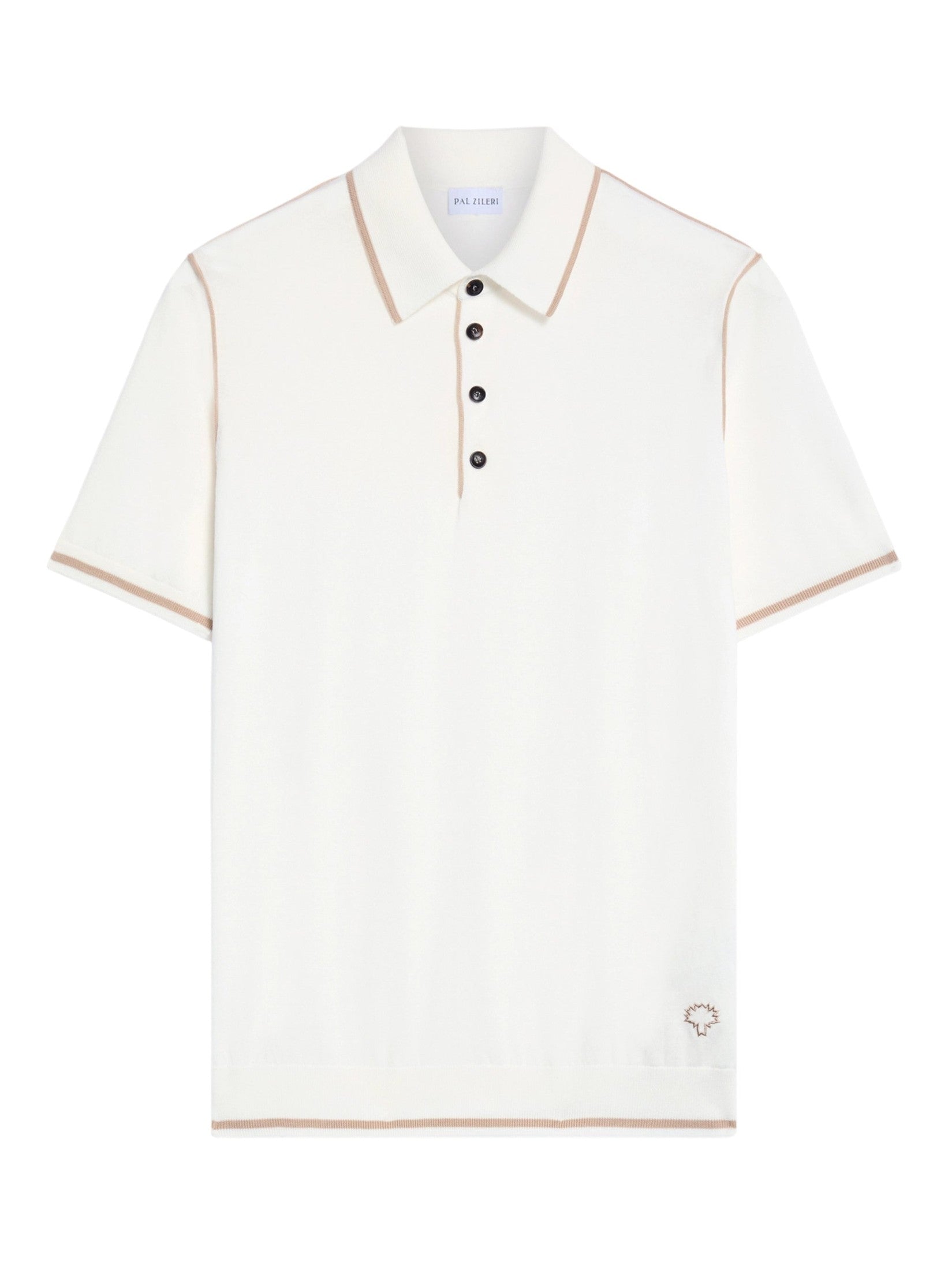 White cotton short sleeved polo shirt