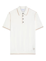 White Cotton Short Sleeved Polo Shirt