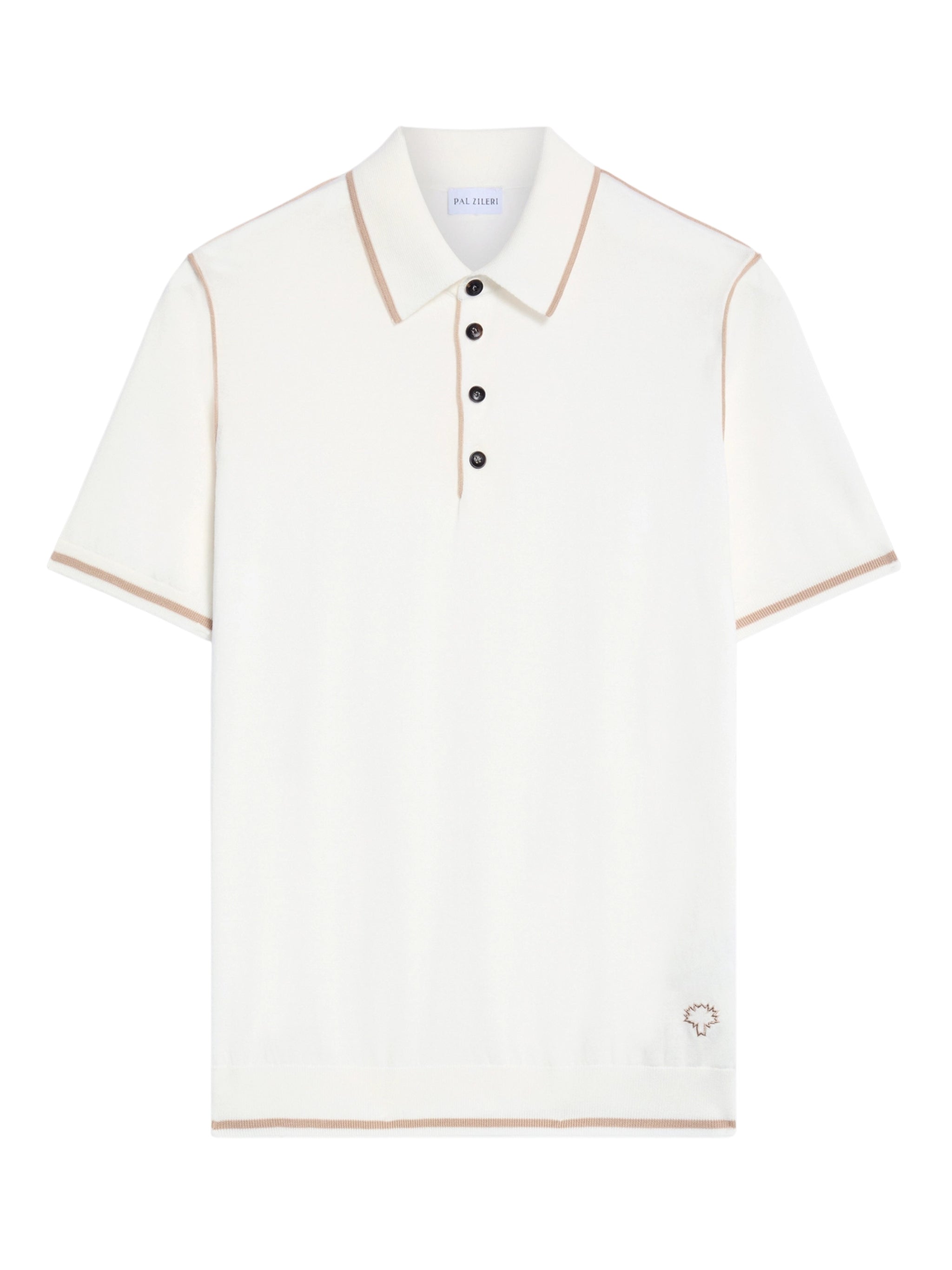 White Cotton Short Sleeved Polo Shirt