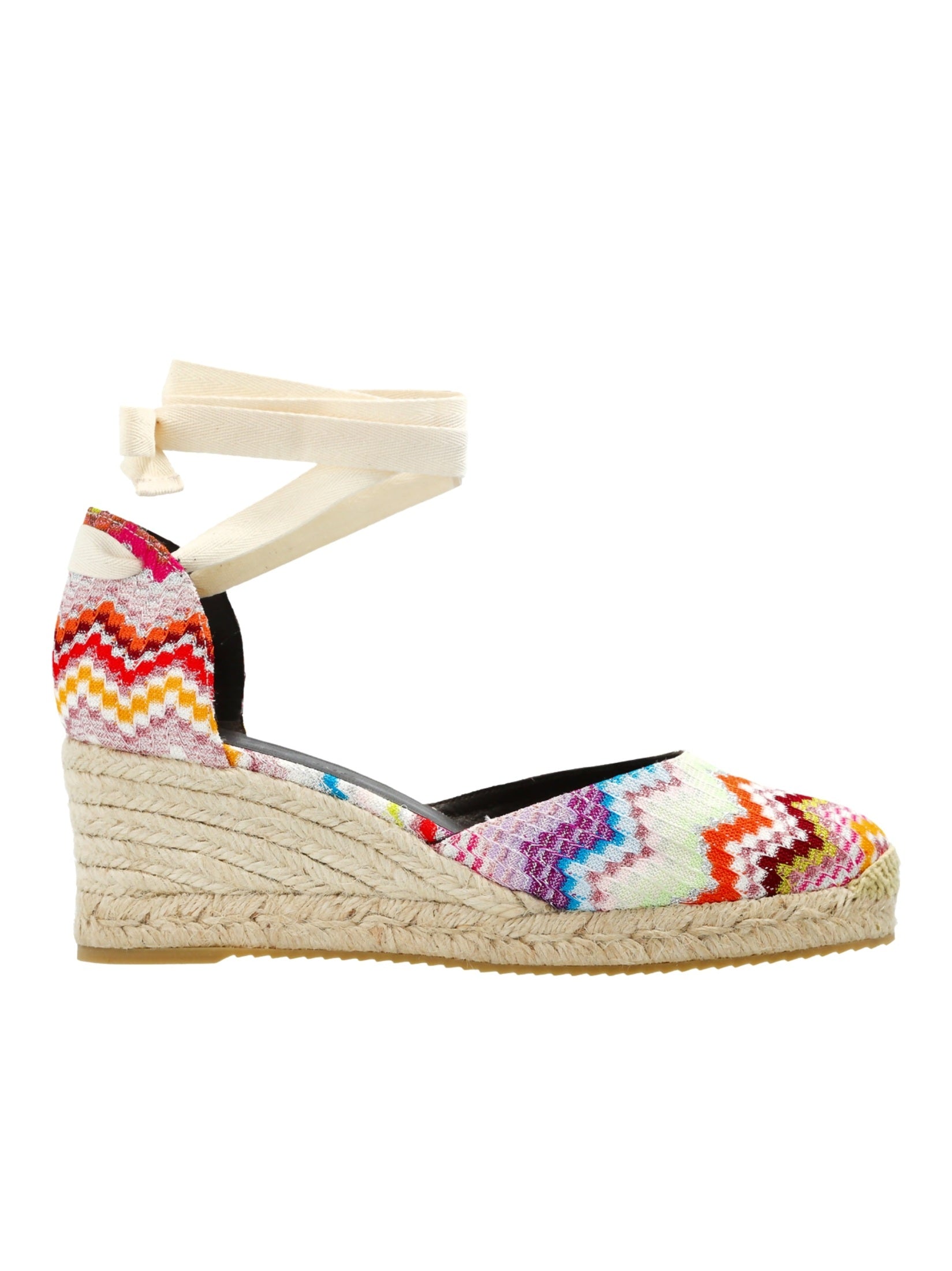 Chevron-Pattern Tie Espadrilles