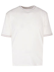 Ribbed-trim short sleeves t-shirt