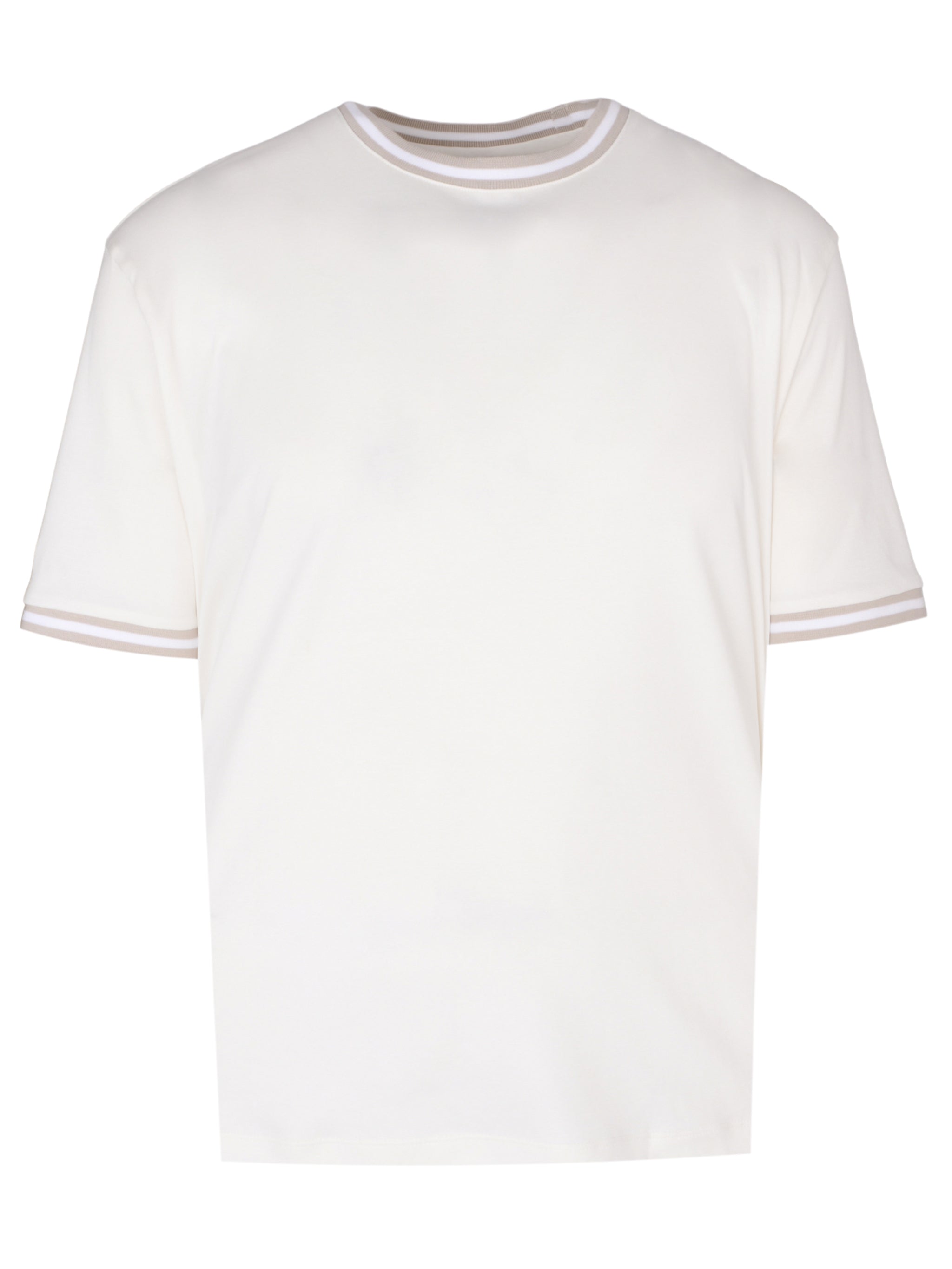 Ribbed-trim short sleeves t-shirt