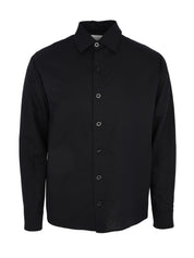 BLACK LINEN LONG SLEEVE SHIRT