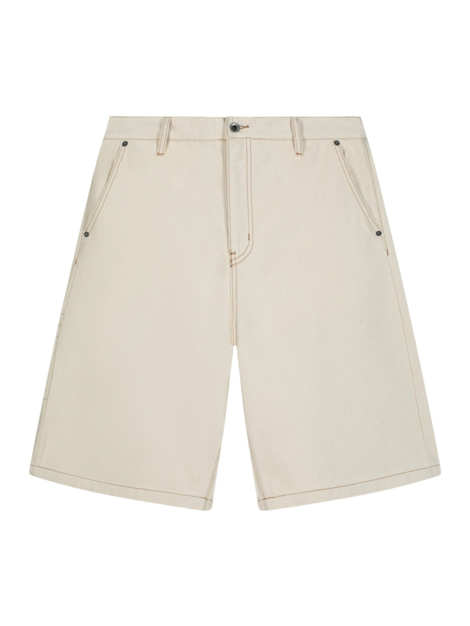 The stitched denim shorts