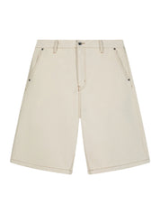 The stitched denim shorts