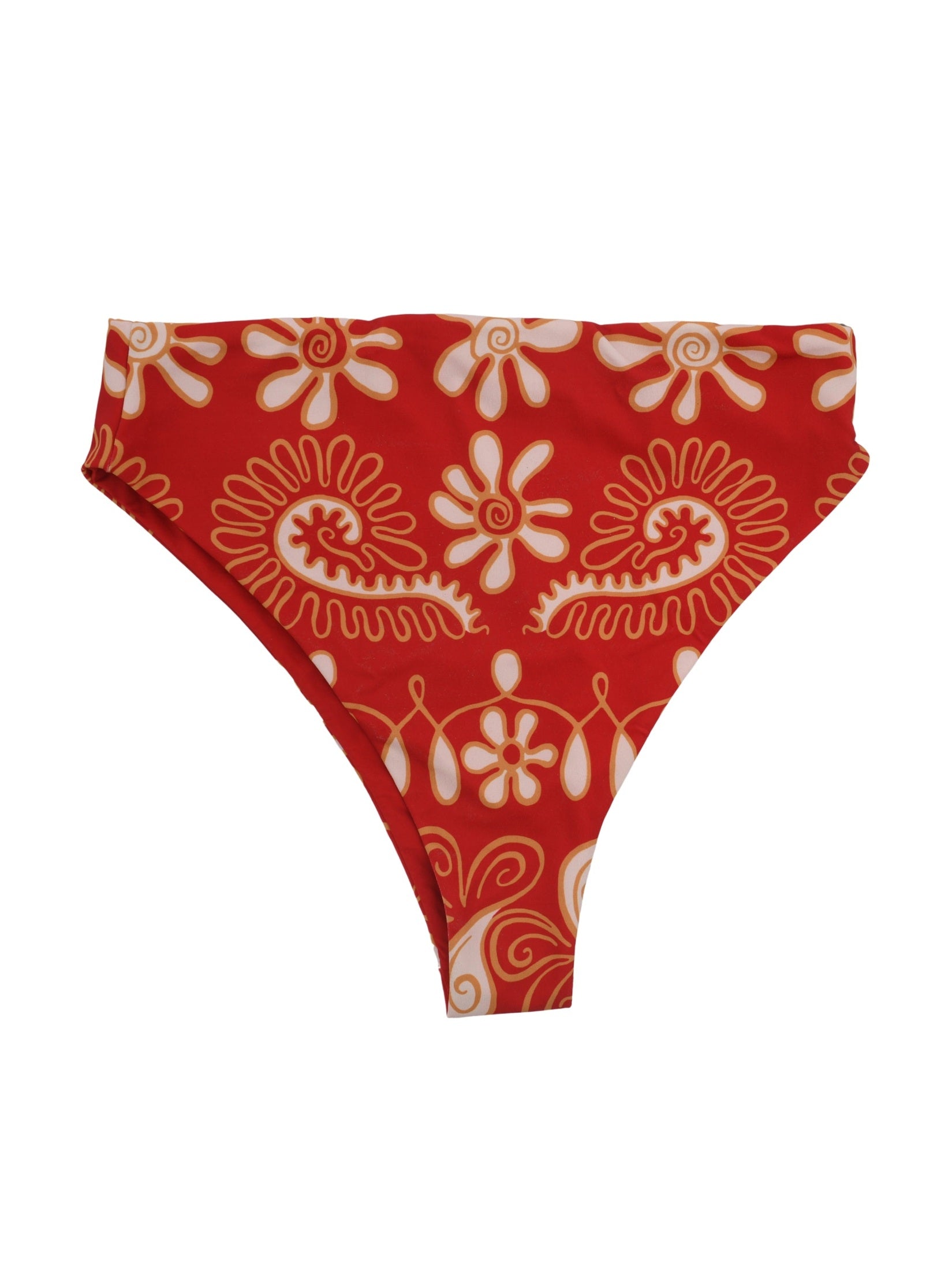 High rise bikini bottom with extrahigh cut leg