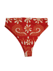 High rise bikini bottom with extrahigh cut leg