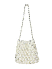 Ivory & silver bibi bucket bag